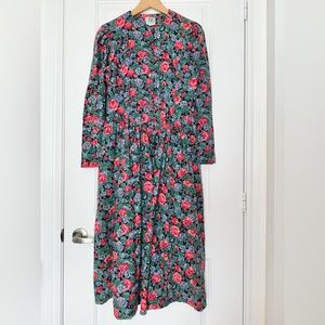 Vintage Laura Ashley Dress, floral, medium